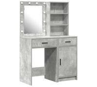 vidaXL Conjunto de Mesa de vestidor con LED 2 pcs Gris Concreto, Conjunto de Vanity LED Moderno, Mesa de Maquillaje compacta, Mueble Duradero, ¡Almacenamiento con Estilo