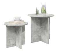 vidaXL Conjunto de mesas auxiliares 2 pcs Gris Hormigón, Sala de Estar, Mesa Lateral Moderna, Redonda compacta, Muebles funcionales, decoración Interior, Minimalista, Madera elaborada