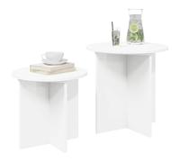 vidaXL Conjunto de mesas auxiliares 2 pcs Madera de ingeniería, Sala de Estar, Mesa Lateral Moderna, Redonda compacta, Muebles funcionales, decoración Interior, Minimalista, Madera elaborada
