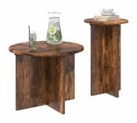 vidaXL Conjunto de mesas auxiliares 2 pcs Roble Ahumado, Mesa Lateral Moderna, Juego Compacto para Sala, Muebles Decorativos, Funcional y Estiloso