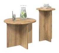 vidaXL Conjunto de mesas auxiliares 2 pcs Roble Artesanal, Mesa Lateral Moderna, Juego Compacto para Sala, Muebles Decorativos, Funcional y Estiloso