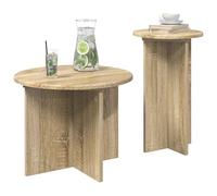 vidaXL Conjunto de mesas auxiliares 2 pcs Roble Sonoma, Mesa Lateral Moderna, Juego Compacto para Sala, Muebles Decorativos, Funcional y Estiloso