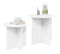 vidaXL Conjunto de mesas auxiliares con Almacenamiento 2 pcs Brillante, Sala de Estar, Mesa Lateral Moderna, Redonda compacta, Muebles funcionales, decoración Interior, Minimalista, Madera elaborada