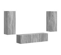 vidaXL Conjunto de Mueble de TV 2 pcs Gris Sonoma Madera de ingeniería, Sala de Estar, Diseño contemporáneo, Gabinete Minimalista, Muebles Que ahorran Espacio, Almacenamiento montado en la Pared, Uni