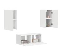 vidaXL Conjunto de Mueble de TV 2 pcs Madera de ingeniería, Conjunto de Gabinete de TV Moderno Rectangular, Unidad Montada en la Pared Que Ahorra Espacio, Solución de Almacenamiento Elegante para una