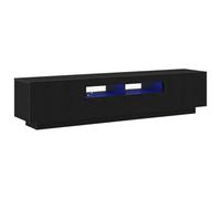 vidaXL Gabinete de TV Moderno de Roble Negro con Conectividad USB | Centro de Entretenimiento MDF Estilo Moderno Diseño de Puerta Corrediza Uso Interior Tamaño Compacto 100 X 35 40 cm Muebles para Sa