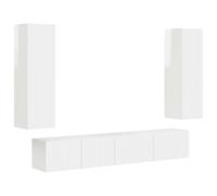 vidaXL Conjunto de Mueble de TV 3 pcs Brillante Madera de ingeniería, Sala de Estar Moderna, Soporte de TV Elegante, Unidad de Almacenamiento compacta, Estante montado en la Pared, Centro de entreten