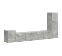 vidaXL Conjunto de Mueble de TV 3 pcs Gris Concreto, Sala de Estar, Mueble Moderno Rectangular para TV, Almacenamiento eficiente, Estantes funcionales en la Pared, Consola Modular con Estilo