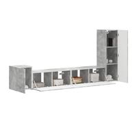 vidaXL Conjunto de Mueble de TV 3 pcs Gris Concreto, Sala de Estar, Mueble Moderno Rectangular para TV, Almacenamiento eficiente, Estantes funcionales en la Pared, Consola Modular con Estilo