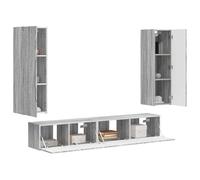 vidaXL Conjunto de Mueble de TV 3 pcs Gris Sonoma Madera de ingeniería, Sala de Estar Moderna, Soporte de TV Elegante, Unidad de Almacenamiento compacta, Estante montado en la Pared, Centro de entret