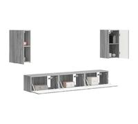 vidaXL Conjunto de Mueble de TV 3 pcs Gris Sonoma Madera de ingeniería, Sala de Estar, solución Moderna de Almacenamiento, Soporte Rectangular para TV, Unidad de Entretenimiento compacta