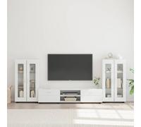 vidaXL Conjunto de mueble de TV 3 pcs Madera de ingeniería, Armario de Madera Rectangular, Almacenamiento Ideal para Hogar, Oficina, Diseño Moderno para