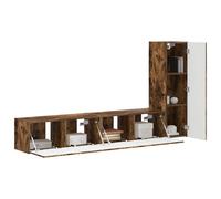 vidaXL Conjunto de Mueble de TV 3 pcs Roble Ahumado, Sala de Estar, Rectangular, Moderno, Armario Elegante, Muebles montados en la Pared, Almacenamiento Multifuncional, Diseño Elegante, Unidad de TV