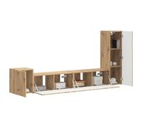 vidaXL Conjunto de Mueble de TV 3 pcs Roble Artesanal, Sala de Estar, Mueble Moderno Rectangular para TV, Almacenamiento eficiente, Estantes funcionales en la Pared, Consola Modular con Estilo