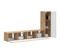 vidaXL Conjunto de mueble de TV 3 pcs Roble artesanal, Sala de estar, Rectangular, Moderno, Armario elegante, Muebles montados en la pared, Almacenamiento multifuncional, Diseño elegante, Unidad de TV