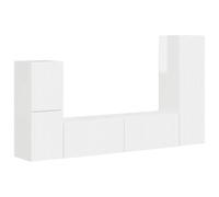 vidaXL Conjunto de Mueble de TV 4 pcs Brillante Madera de ingeniería, Conjunto Moderno de Sala de Estar, armarios para TV rectangulares, Centro de Entretenimiento montado en la Pared, soluciones de a