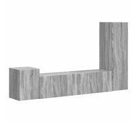 vidaXL Conjunto de Mueble de TV 4 pcs Gris Sonoma Madera de ingeniería, Mueble para TV Rectangular, Almacenamiento Moderno, montado en Pared, Unidad compacta y eficiente, Organiza tu Espacio