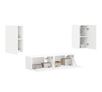 vidaXL Conjunto de Mueble de TV 4 pcs Madera de ingeniería, Muebles Modernos, decoración Elegante, Almacenamiento Funcional para la Sala de Estar, Centro de Entretenimiento versátil, diseño práctico