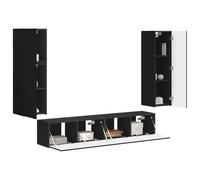 vidaXL Conjunto de Mueble de TV 4 pcs Negro Madera de ingeniería