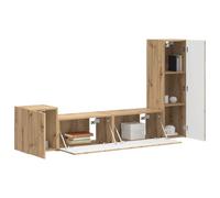 vidaXL Conjunto de Mueble de TV 4 pcs Roble Artesanal, Mueble para TV Rectangular, Almacenamiento Moderno, montado en Pared, Unidad compacta y eficiente, Organiza tu Espacio