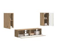 vidaXL Conjunto de Mueble de TV 4 pcs Roble Artesanal, Muebles Modernos, decoración Elegante, Almacenamiento Funcional para la Sala de Estar, Centro de Entretenimiento versátil, diseño práctico