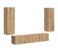 vidaXL Conjunto de Mueble de TV 4 pcs Roble Artesanal, Muebles Modernos para Sala de Estar, Centro de Entretenimiento rectángulo, Armario montado en la Pared Elegante, Unidad de Almacenamiento funcio