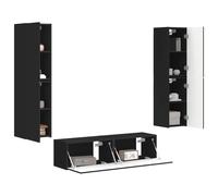 vidaXL Conjunto de Mueble de TV 6 pcs Negro Madera de ingeniería