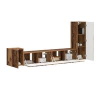 vidaXL Conjunto de Mueble de TV Montaje en la Pared 3 pcs Madera Vieja, Sala de Estar, Mueble Moderno Rectangular para TV, Almacenamiento eficiente, Estantes funcionales en la Pared, Consola Modular