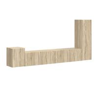 vidaXL Conjunto de Mueble de TV Montaje en la Pared 3 pcs Roble Sonoma, Sala de Estar, Mueble Moderno Rectangular para TV, Almacenamiento eficiente, Estantes funcionales en la Pared, Consola Modular