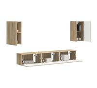 vidaXL Conjunto de Mueble de TV Montaje en la Pared 3 pcs Roble Sonoma, Sala de Estar, solución Moderna de Almacenamiento, Soporte Rectangular para TV, Unidad de Entretenimiento compacta