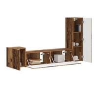 vidaXL Conjunto de Mueble de TV Montaje en la Pared 4 pcs Madera Vieja, Mueble para TV Rectangular, Almacenamiento Moderno, montado en Pared, Unidad compacta y eficiente, Organiza tu Espacio