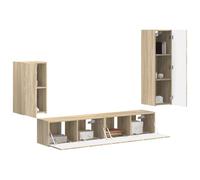 vidaXL Conjunto de Mueble de TV Montaje en la Pared 3 pcs Roble Sonoma, Soluciones de Almacenamiento para Sala, Moderno gabinete Flotante, Estante Rectangular, Organizador Multimedia