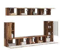 vidaXL Conjunto mueble de TV 5 piezas Madera Vieja montado en pared diseño rectangular