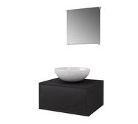 Vidaxl conjunto de mueble y lavabo 3 piezas negro