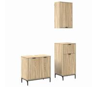 vidaXL Conjunto de Muebles de Almacenamiento para el Baño - Estantes Modernos de Madera Ingenierizada con Cajón y Puerta de Bisagra para una Organización Elegante