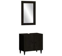 vidaXL Conjunto de Muebles de baño 2 Piezas Madera Maciza de Mango, Armario de baño, Armario de almacenaje de Aseo, Mueble de baño