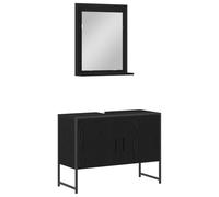 vidaXL Juego de Muebles de Baño de 2 Piezas en Madera Ingenierizada de Roble Negro