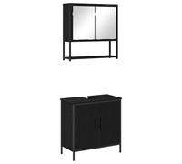 vidaXL Conjunto de Muebles de Baño de 2 Piezas en Madera Ingenierizada de Roble Negro