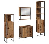 vidaXL Conjunto de Muebles de Baño de 4 Piezas - Madera Reciclada - Madera de Ingeniería