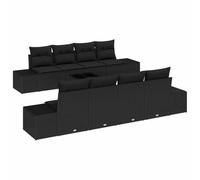 vidaXL Conjunto de Muebles de Jardín en Color Negro de poliratán Mate. Incluye un sofá de 4 plazas con apoyabrazos Anchos y una Mesa Resistente a los UV. Ideal para Patios Modernos. Medidas: 294 x 6