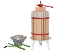 vidaXL Conjunto de Prensa y Trituradora de Frutas y Vinos 2 Piezas Tradicional Hobbies Artes Creativas Ocio Producción de Vino o Sidra Fácil Manejo