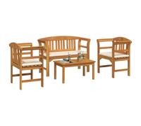 vidaXL Conjunto de salón Rosa del jardín 4 pcs Madera de Acacia Sólida, Conjunto Moderno Resistente para jardín y terraza, Muebles de Patio de Acacia para relajación y Comodidad al Aire Libre