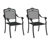 Silla Apilable Moderna para Exterior con Acero con Recubrimiento en Polvo, Ideal para Balcón y Jardín, Asiento Durable, Acabado Negro, Comodidad para Adultos, Muebles de Patio de Metal Contemporáneo T