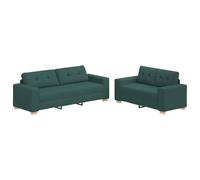 vidaXL Conjunto de sofá de 2 Piezas con Cojines de Tela Amarilla, Asientos cómodos y un diseño contemporáneo Elegante para la Sala de Estar, Adecuado para 4 Adultos, fácil de Mantener, Fundas Desmon