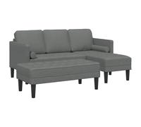 vidaXL Conjunto de Sofá en Forma de L Gris Oscuro con Cojines Asientos Cómodos para Sala de Estar Diseño Moderno Ideal para Leer y Relajarse Muebles Tapizados en Poliéster Resistentes a Manchas para G