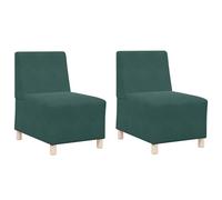 vidaXL Conjunto de sofá de 2 Piezas en Terciopelo Verde Oscuro. Mide 55 x 74 x 82 cm. Tiene un Estilo Moderno, con Relleno de Espuma y Patas de Madera de ingeniería. Es Ideal para el salón