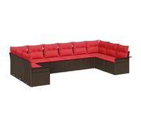 vidaXL Conjunto de sofá de jardín 10 pcs Beige ratán sintético, Set de Sofás Moderno para Jardín y Terraza, Materiales Resistentes al Sol, Mueble de Verano