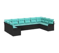 vidaXL Conjunto de sofá de jardín 10 pcs Negro ratán sintético, Sofá Modular para jardín, Mueble Moderno, Set para Exteriores Resistente, Asiento Elegante en terraza