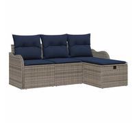 vidaXL Conjunto de sofá de jardín 4 uds. 3-Número de plazas | Cambia tu configuración por tu espacio, ajusta la altura para estar bien cómodo, fabricado con cuidado para un toque personal