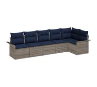 vidaXL Conjunto de sofá de jardín 6 pcs Gris ratán sintético, Muebles modulares para jardín y terraza, sofá Durable y Resistente a UV, Ideal para Exteriores y Patios